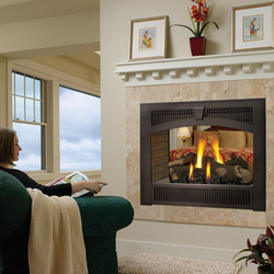 Fireplace with mantel